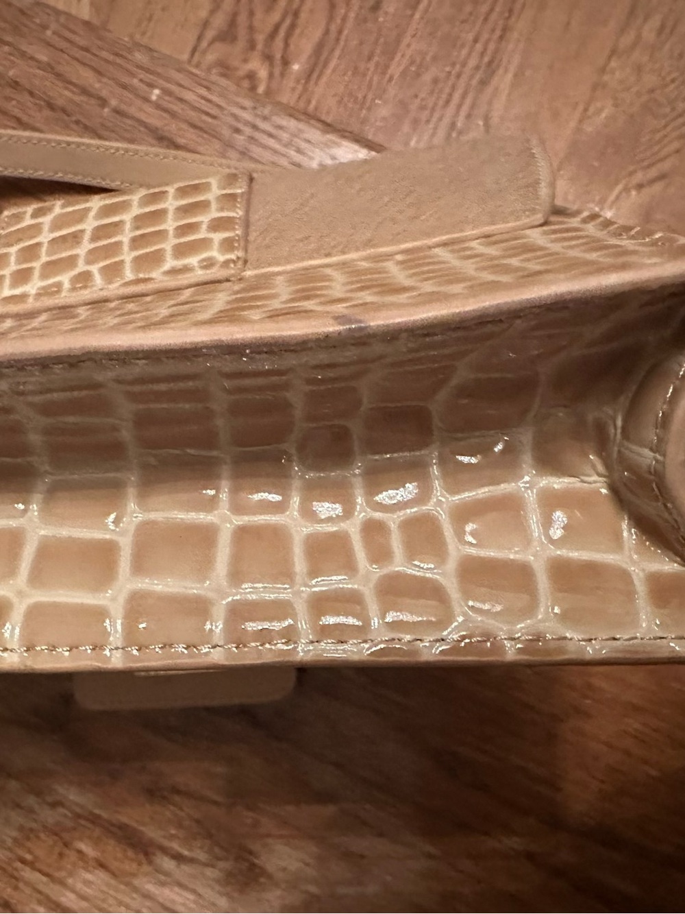NWT Spartina 449 Blonde calf hair Croc-Embossed Flap Shoulder Bag with key chain - Picture 15 of 15